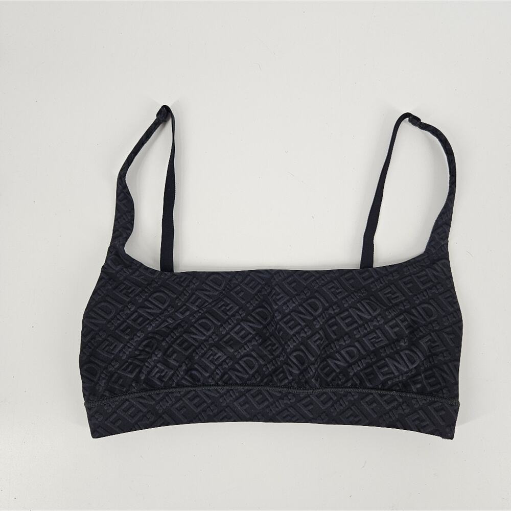 Fendi Black Logo Jacquard Bralette